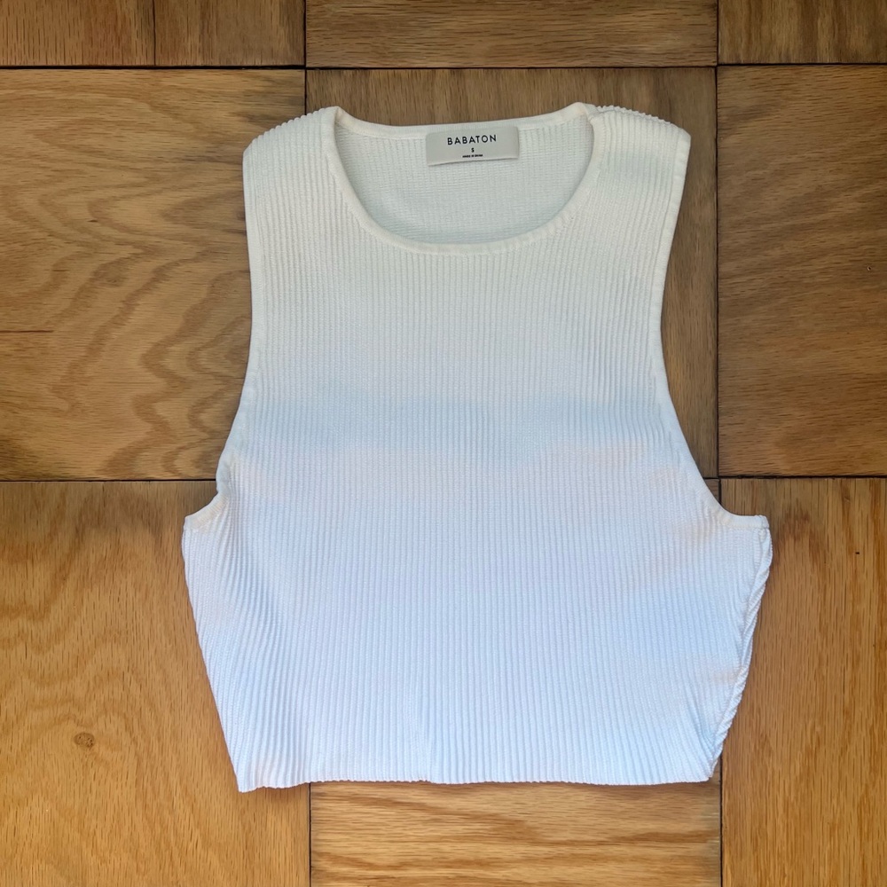 Babaton (Aritzia) Rory Sculpt Knit Tank White